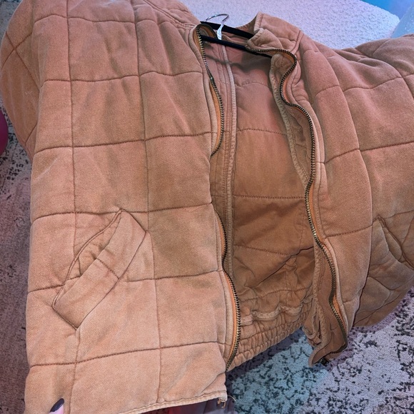 NWOT Free People Dolman Quilted Knit Jacket Dirty Rose - Picture 9 of 9